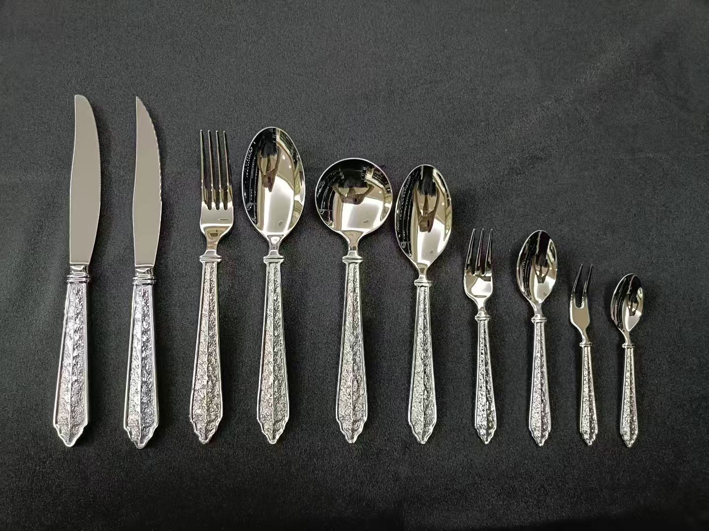 Conifer Stainless steel cutlery- rock pattern design