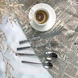 Flatware set with stone texture handle
