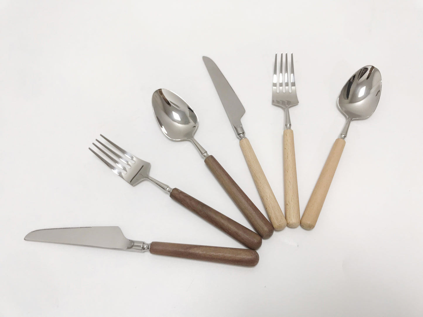 4-piece Flatware set with walnut handle