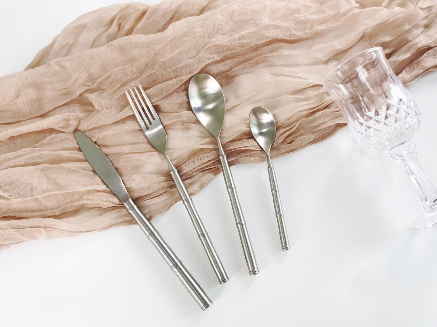 Flatware with bamboo shape handle