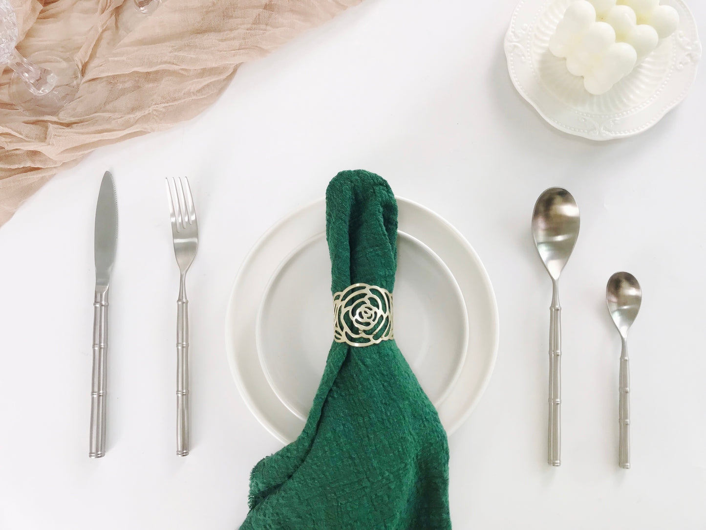 Flatware with bamboo shape handle