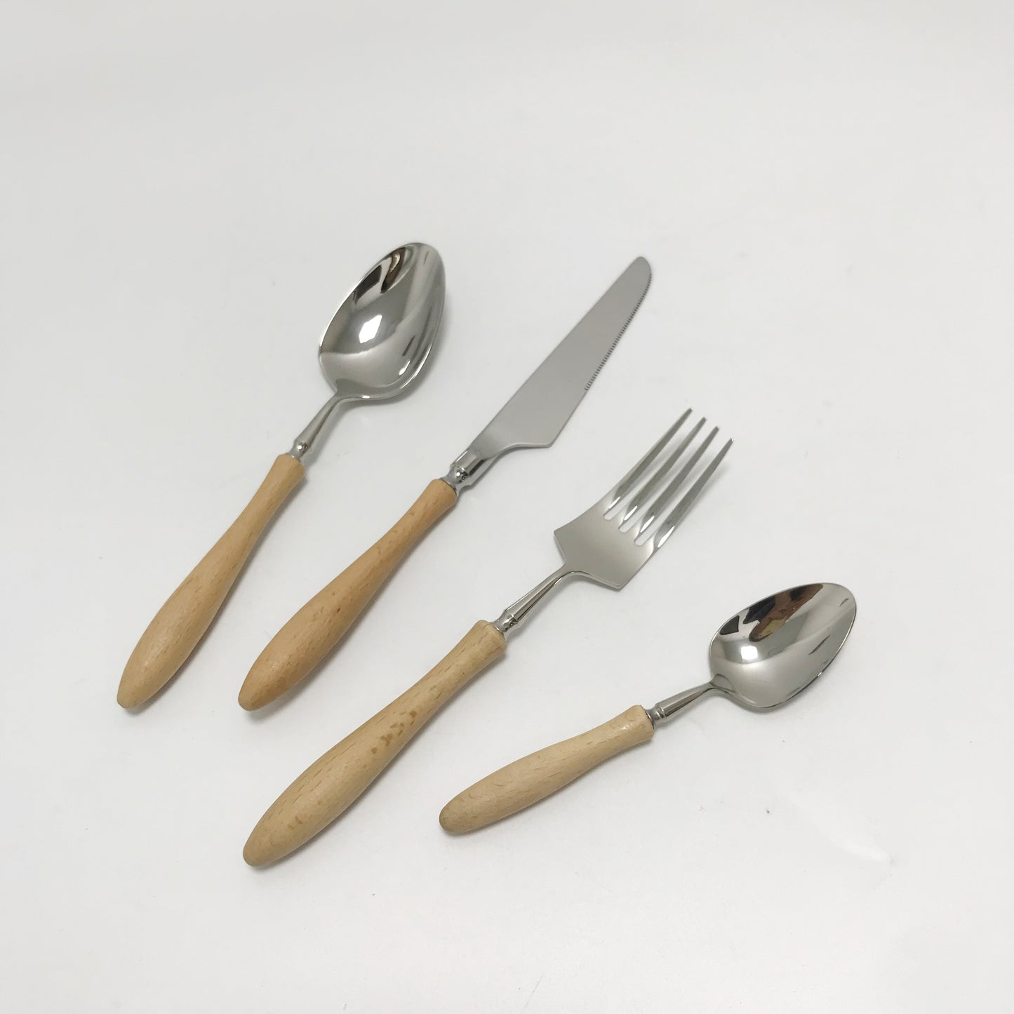 High-end cutlery set with wooden handles