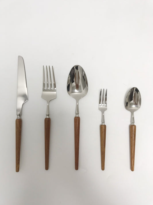 Light luxury vintage wooden handle Flatware set