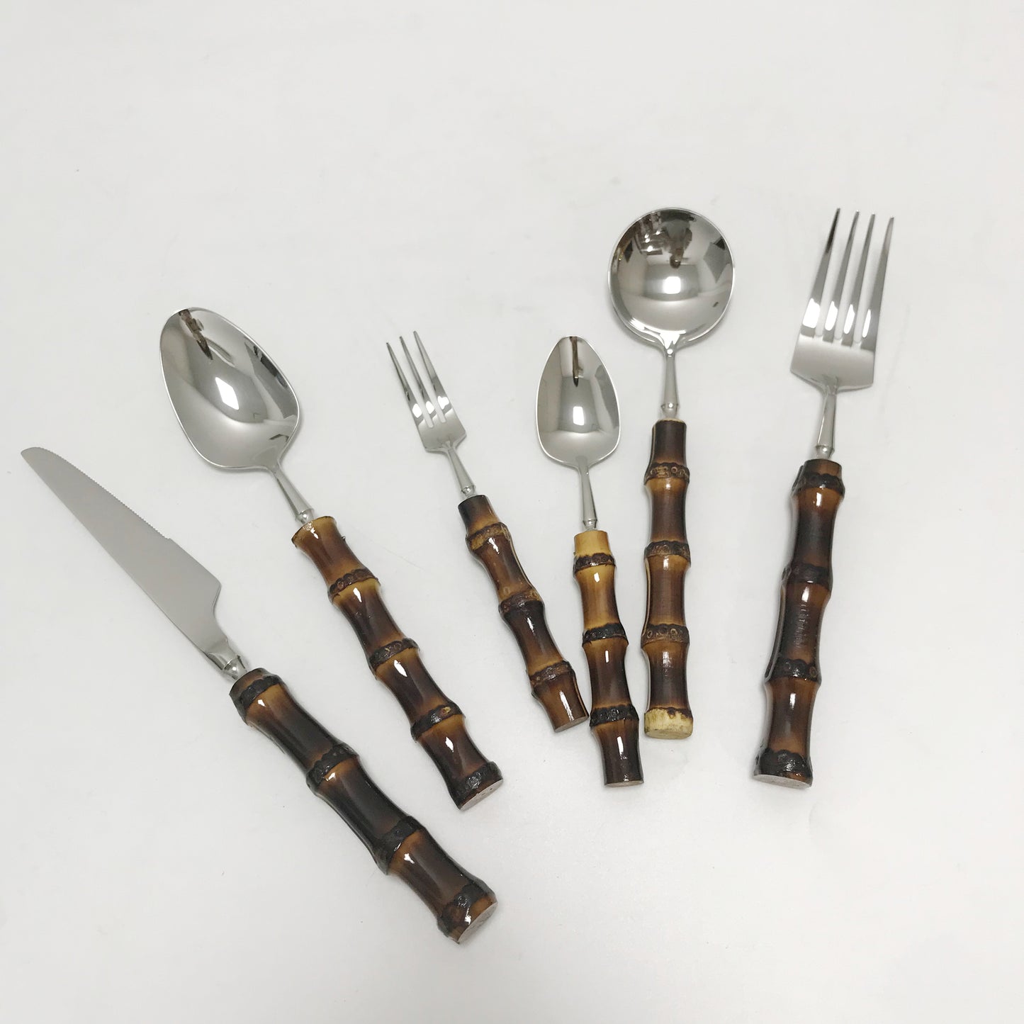 Cutlery set with Real bamboo handle