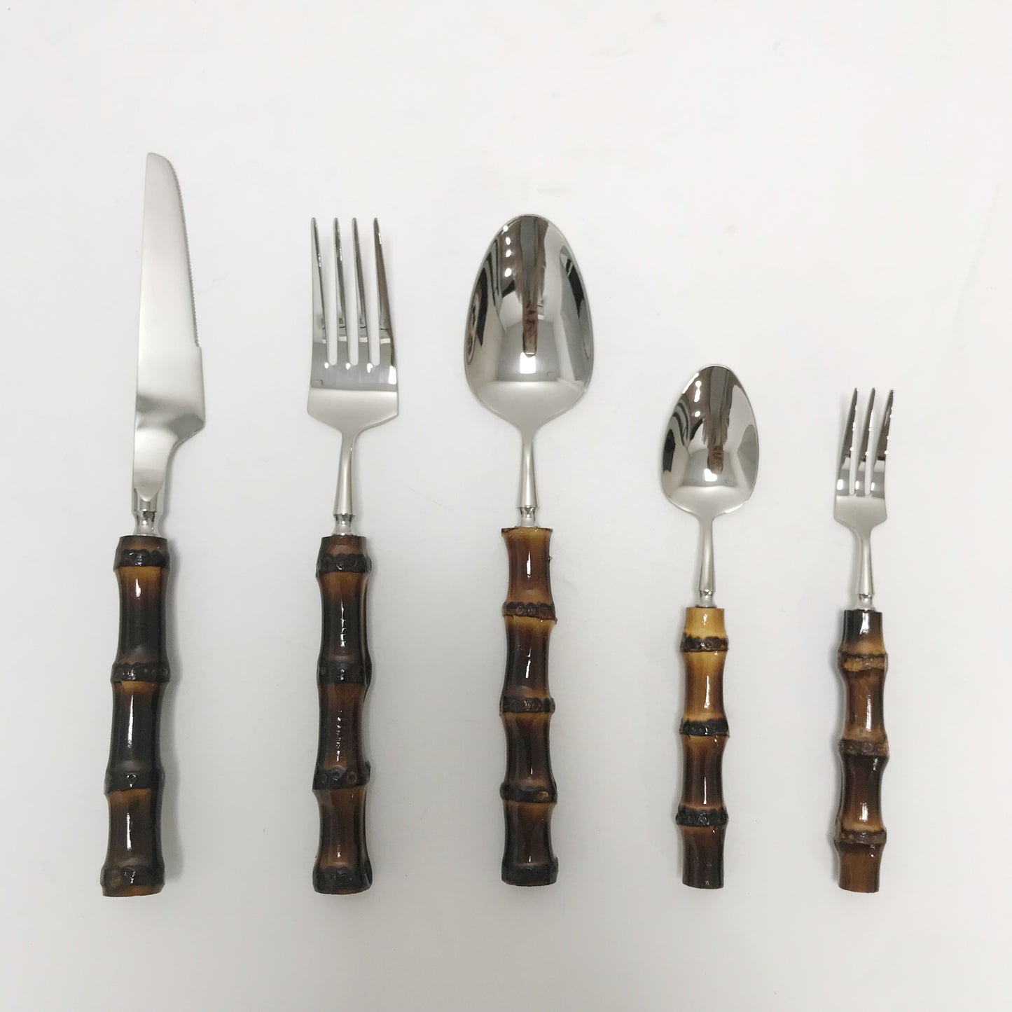 Cutlery set with Real bamboo handle