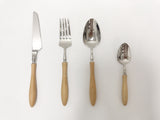High-end cutlery set with wooden handles