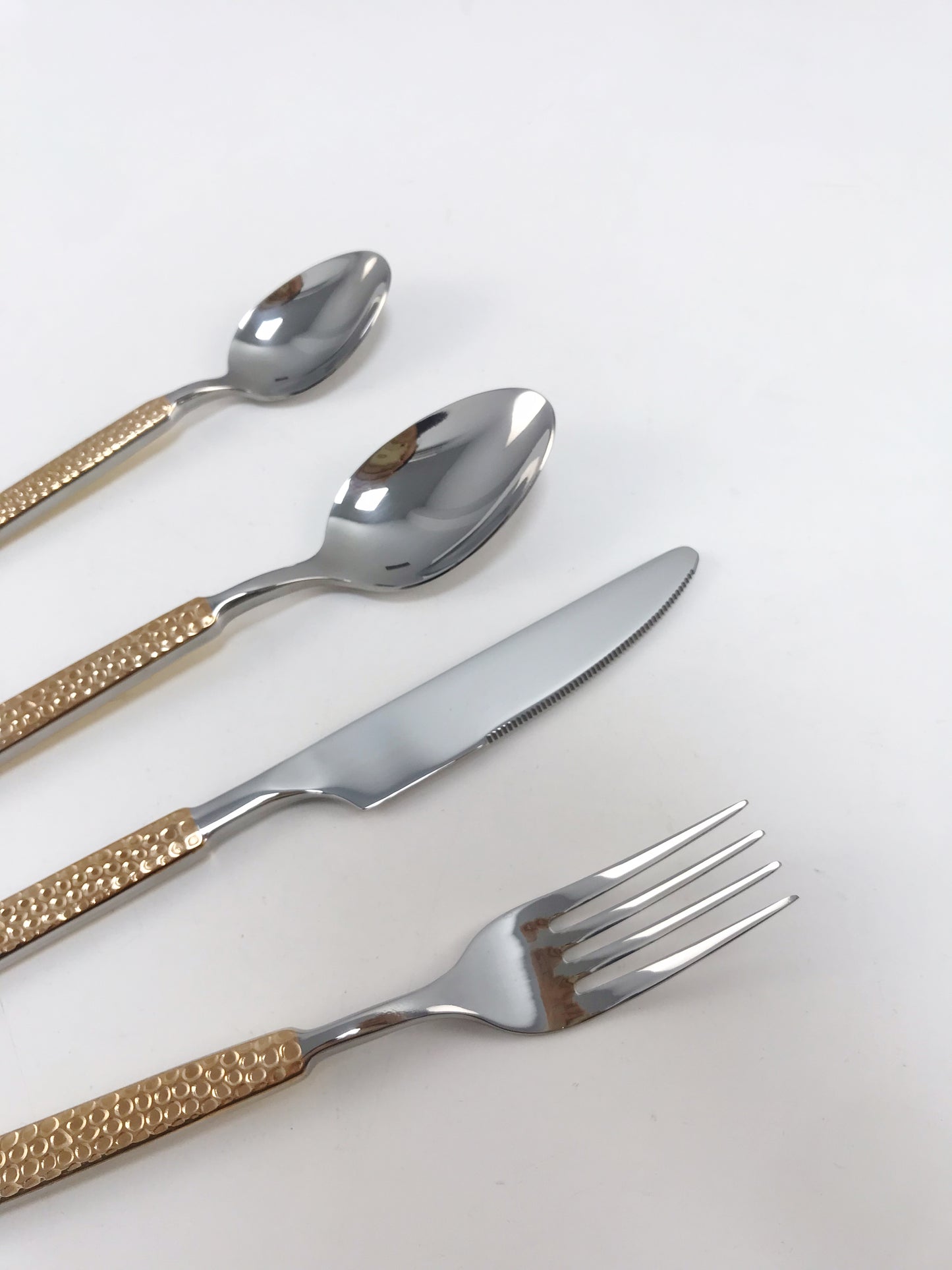 Cutlery with rose gold handle