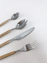 Cutlery with rose gold handle