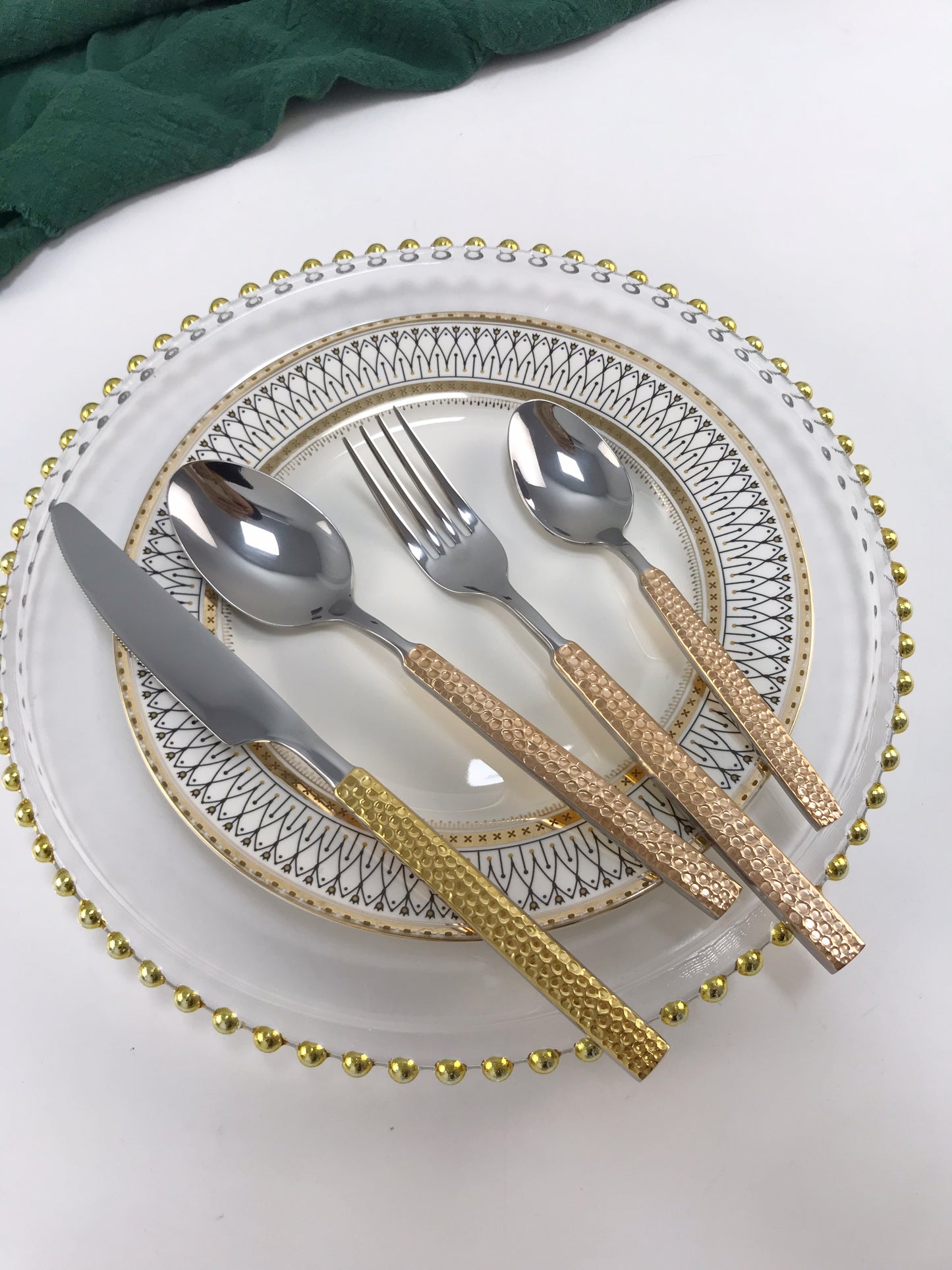 Cutlery with rose gold handle