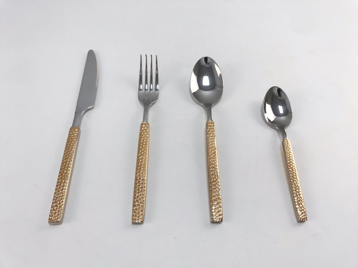 Cutlery with rose gold handle