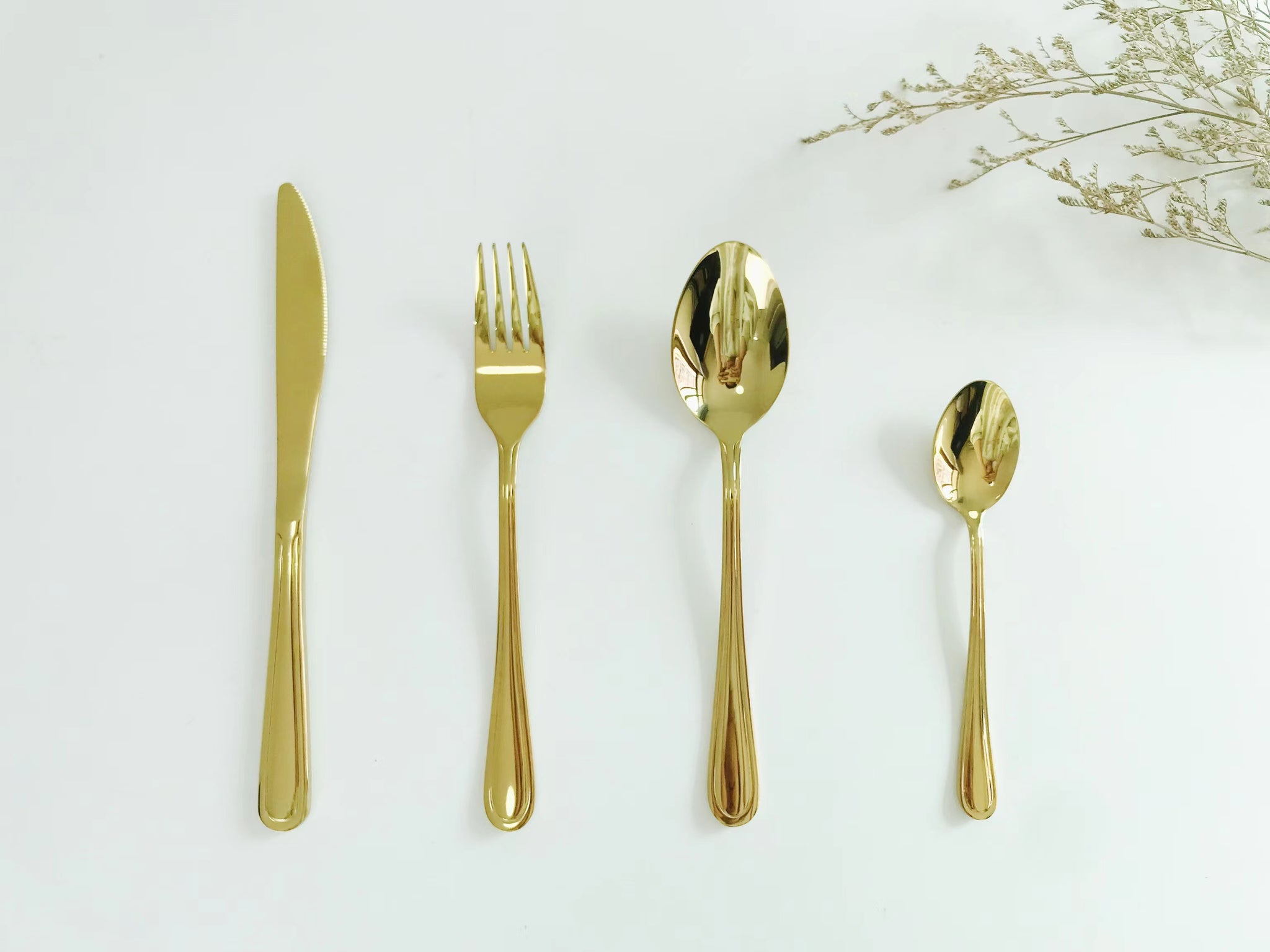 18/0 golden Flatware 4pcs/set