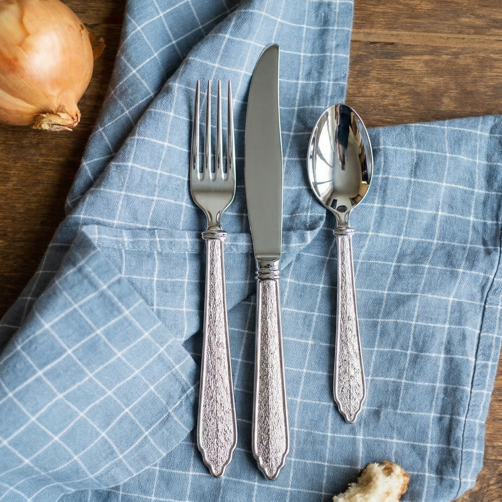 Conifer Stainless steel cutlery- rock pattern design