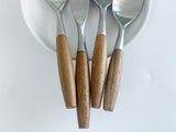 18/10 5-piece flatware with wooden handles WA123