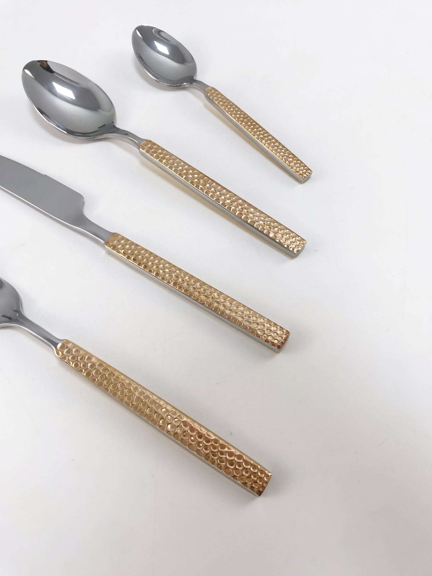 Cutlery with rose gold handle