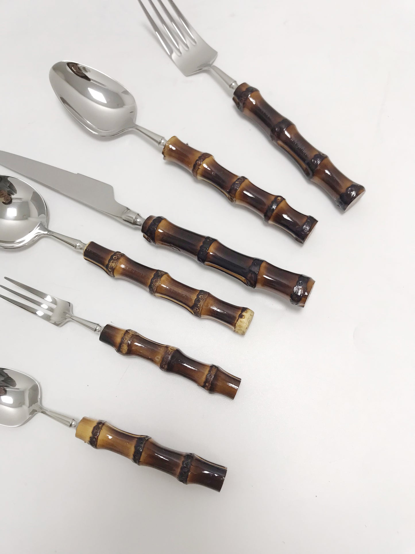 Cutlery set with Real bamboo handle