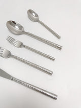 Cutlery with thick hammered handles