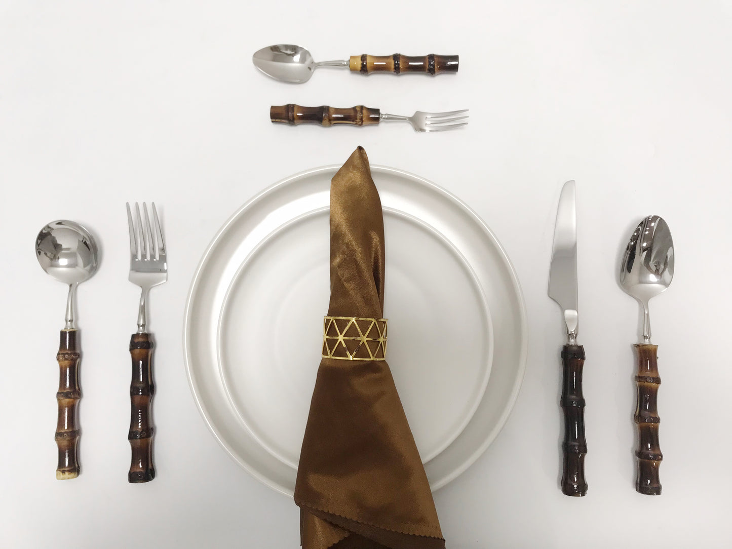 Cutlery set with Real bamboo handle